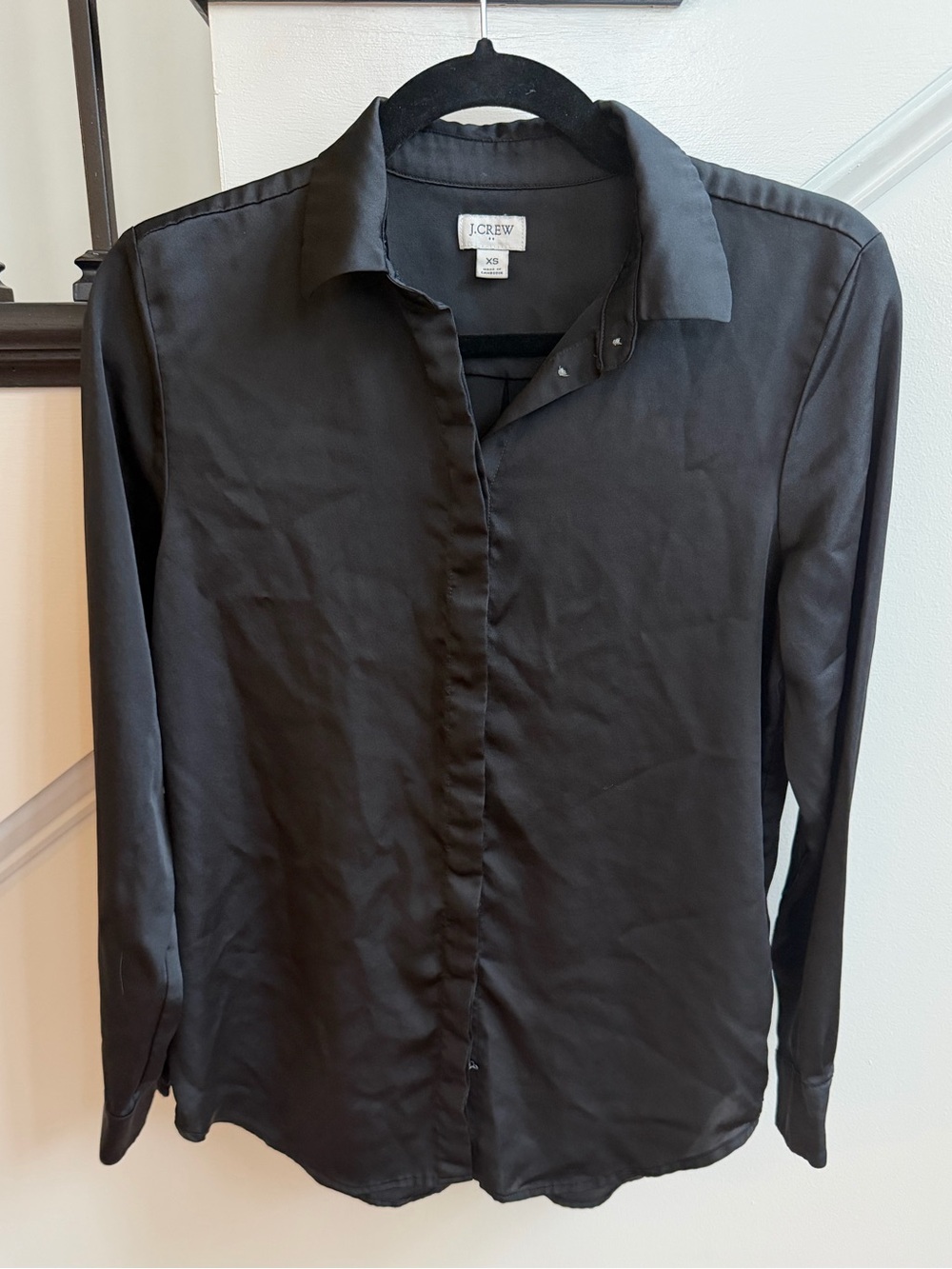 J. Crew Women’s Black Long-Sleeve Dress Shirt